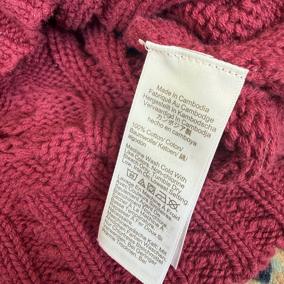 J. CREW Cable-knit crewneck sweater mulberry XXS NWT - Picture 6 of 9